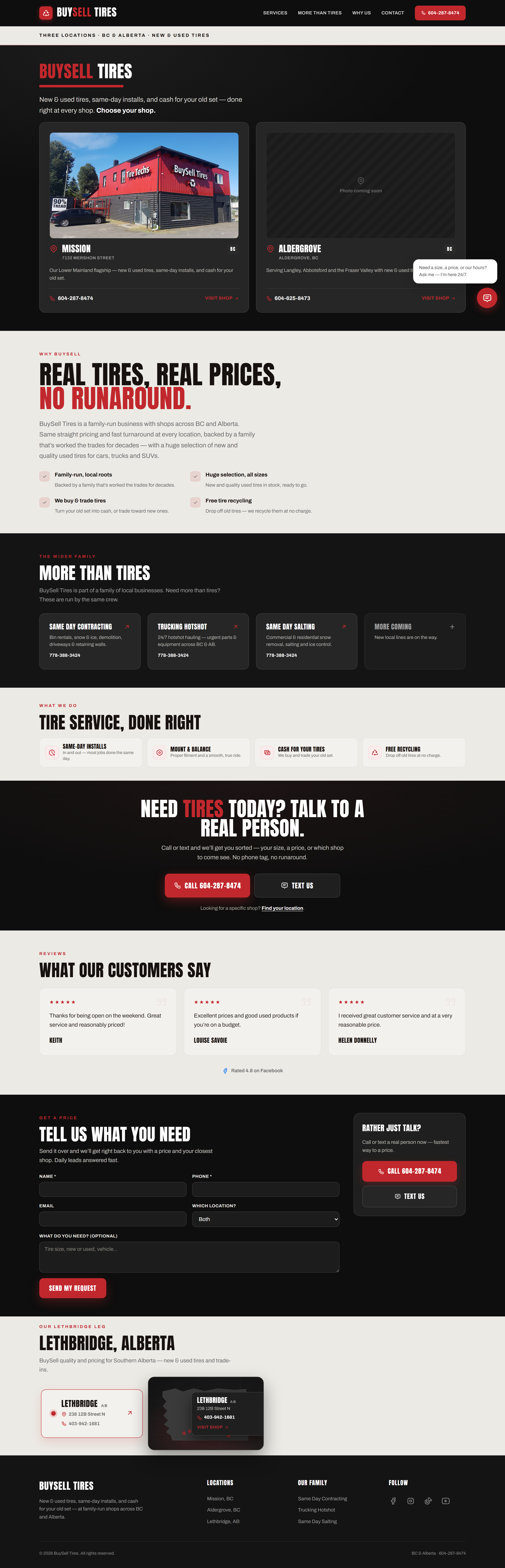 Retail website homepage example